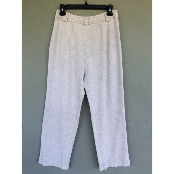 Free People Linen Blend Wide Leg Pleated Pants Women 6 High Rise Boho Coastal - Picture 3 of 15